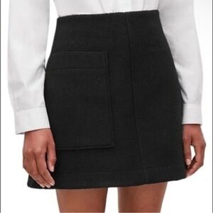 COS Boiled Wool Mini Skirt A-Line Black size 4